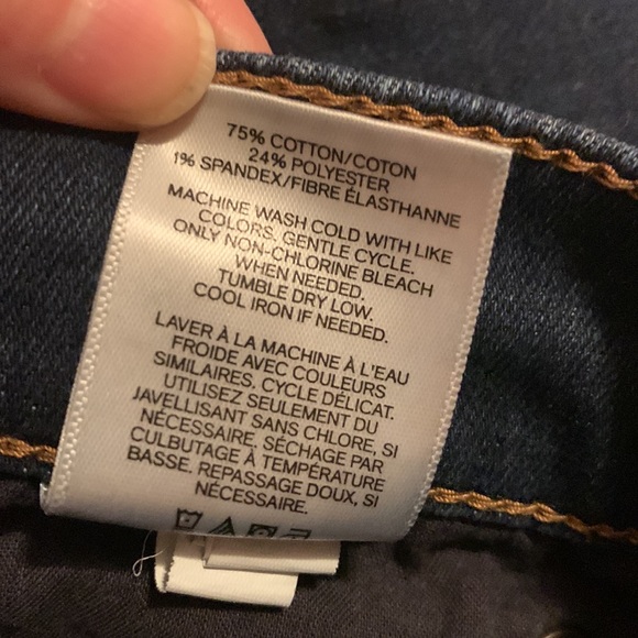 Express Mid-Rise Dark Wash Skinny Jeans, Size 8 long - Picture 5 of 6